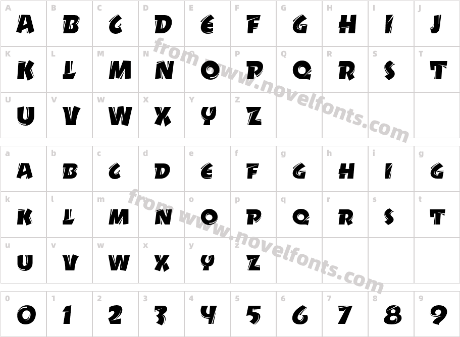 DrycutITCStdCharacter Map