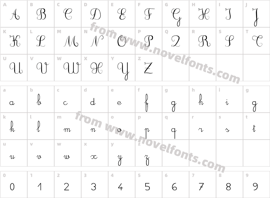 DuCahier 2 Cursive scolaireCharacter Map