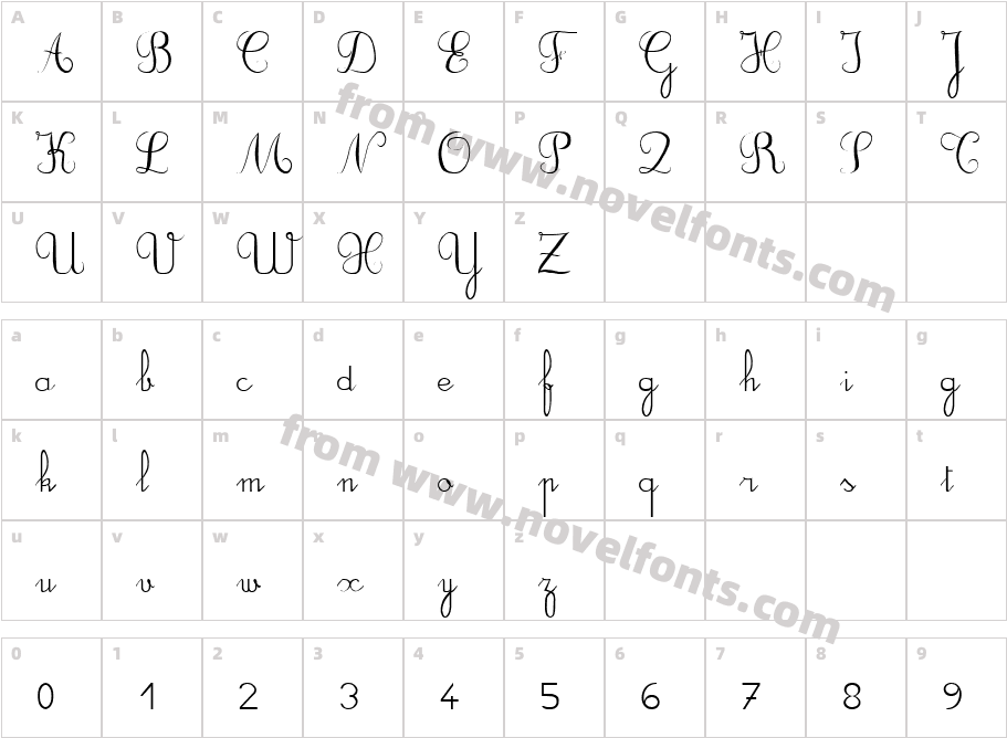 DuCahier xp Cursive scolaireCharacter Map