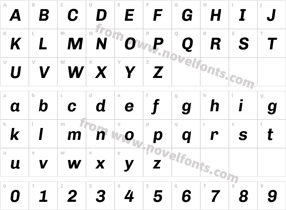 Chivo-BoldItalicCharacter Map