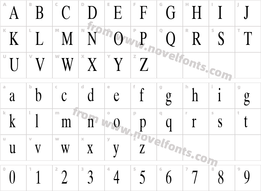 Duke Condensed NormalCharacter Map