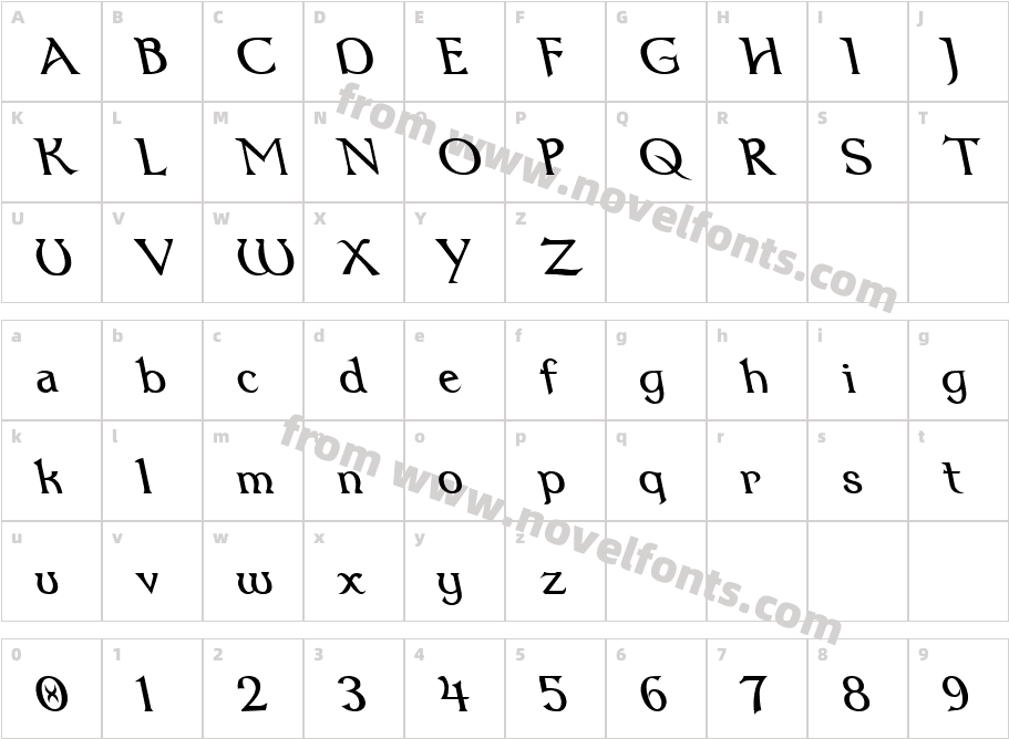 Dumbledor 1 Rev ItalicCharacter Map