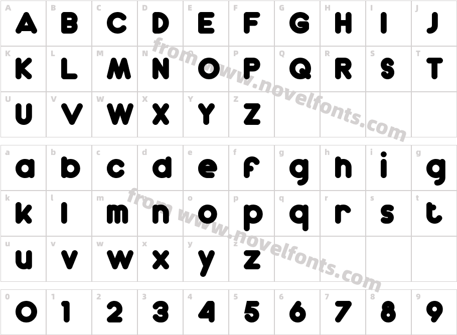 Dunkin BoldCharacter Map