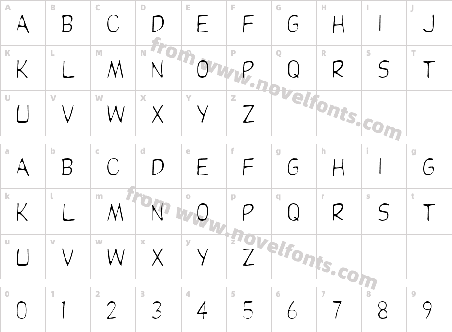 DupuyLight RegularCharacter Map