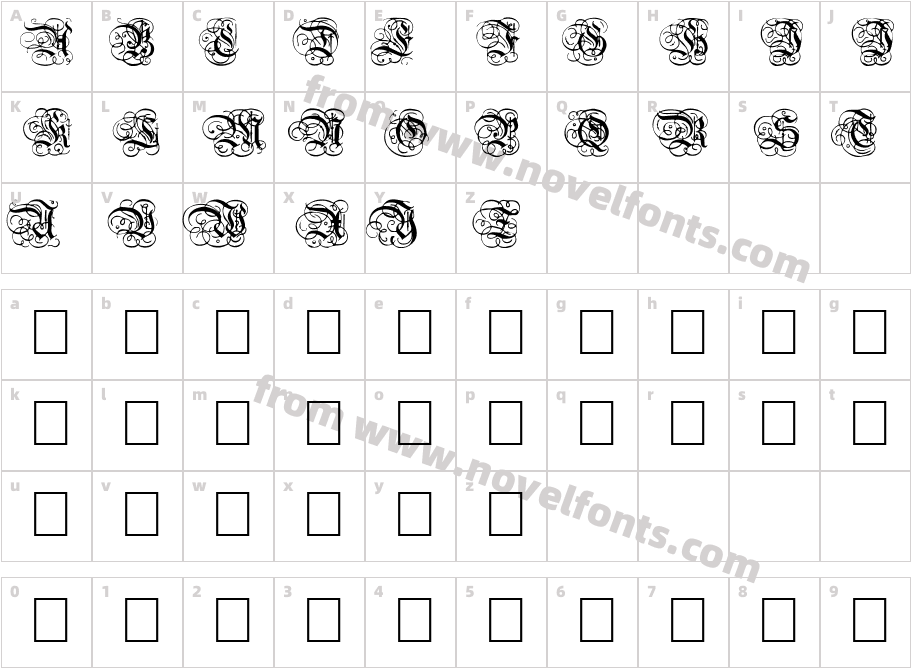 Dutch Initials NormalCharacter Map