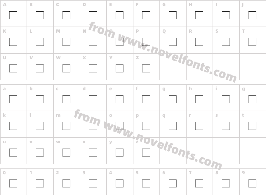 DuvallCondensed BoldCharacter Map