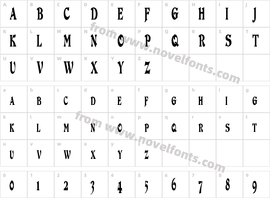 DuvallSmallCapsCondensedCharacter Map