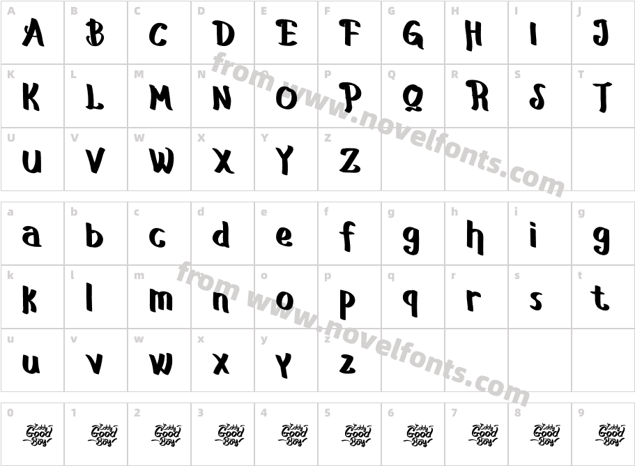 DyalovaRegularCharacter Map