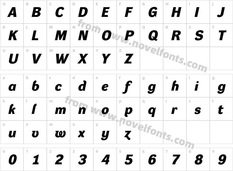 DynamoDeItalicBECharacter Map