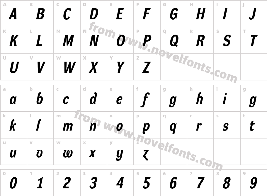 DynamoRmItalicHMCharacter Map