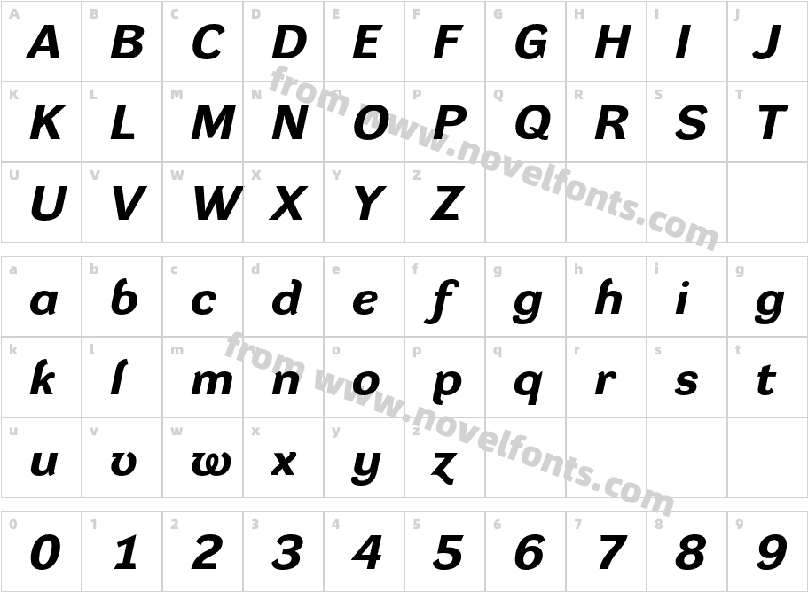 DynamoRxeItalicHXECharacter Map