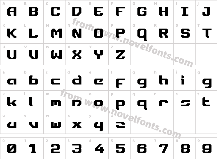 Dynotherm BoldCharacter Map