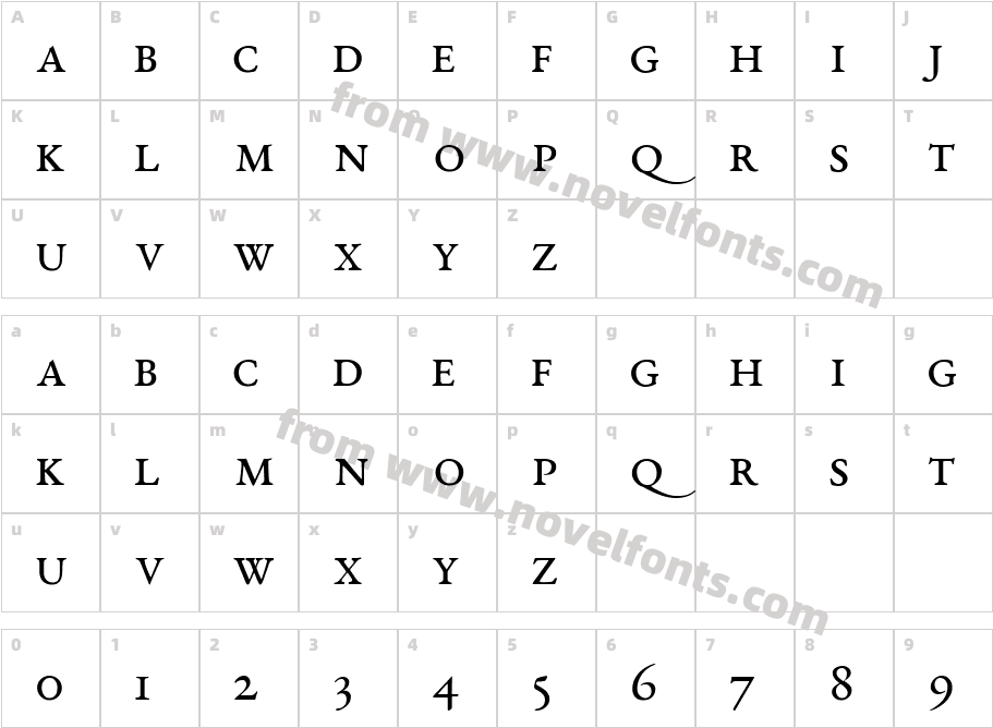 EB Garamond 12 Regular All SmallCapsCharacter Map