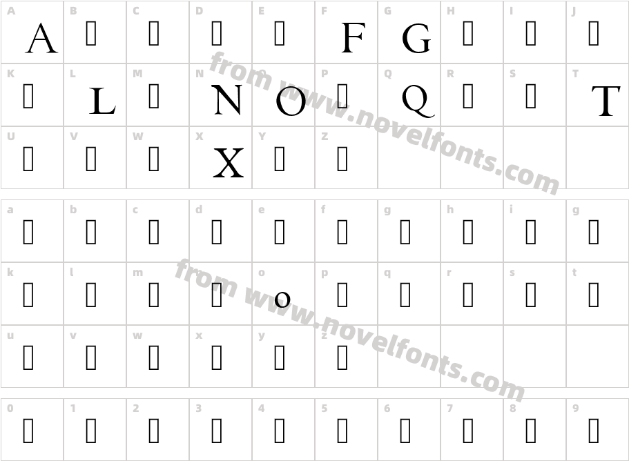 EB Garamond Initials Fill2Character Map