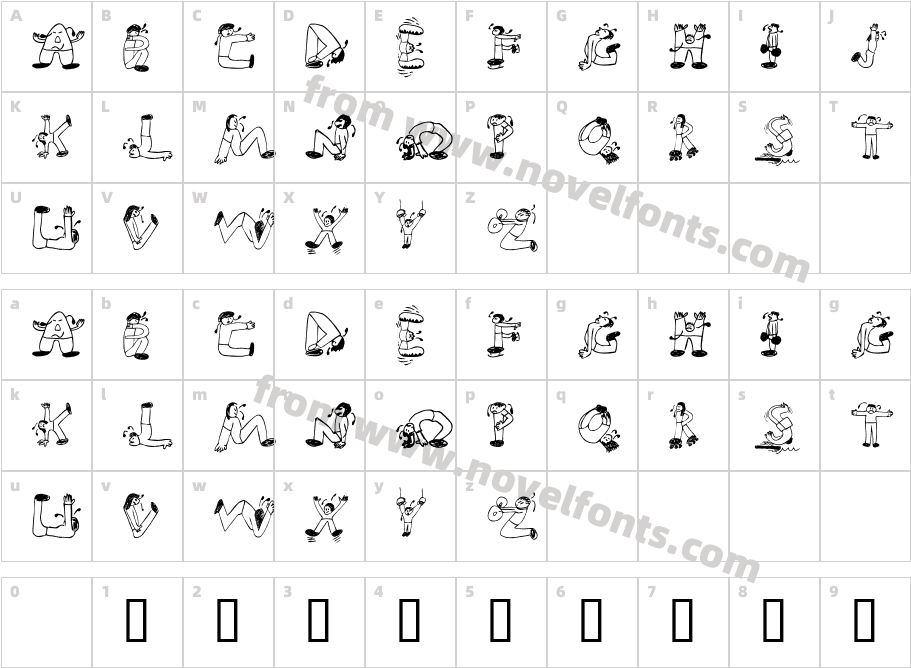 EDB Sweatin' ItCharacter Map