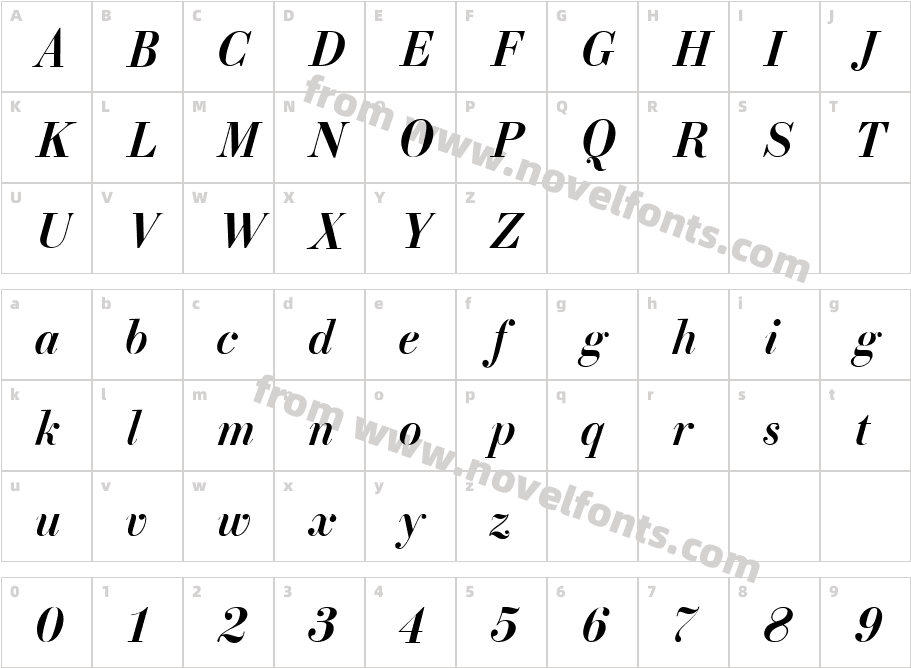 ELIZ_AZ_PS ItalicCharacter Map