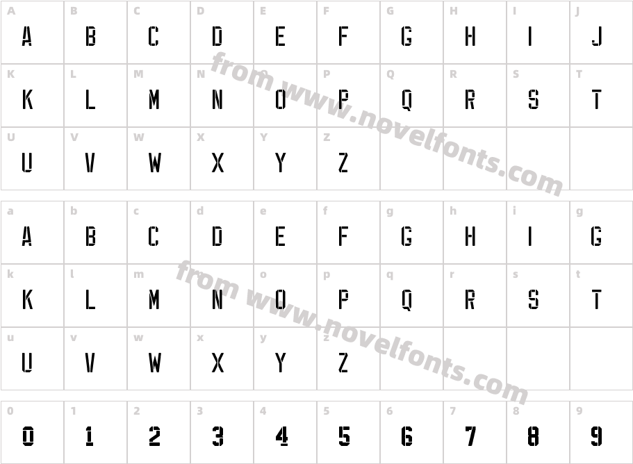 EXP FONTCharacter Map