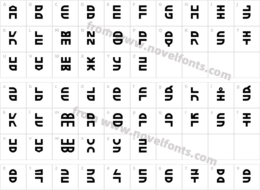 EXTRA Fontestrial RegularCharacter Map