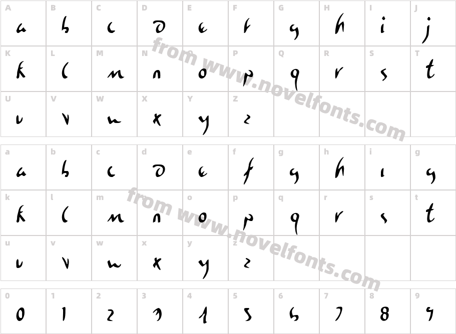 Eagleclaw CondensedCharacter Map