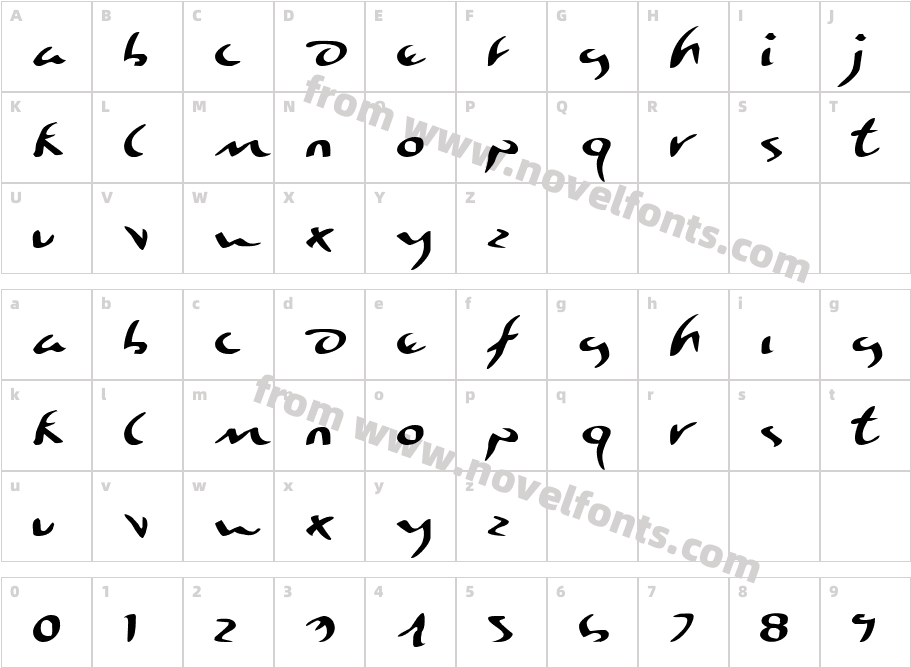 Eagleclaw ExpandedCharacter Map