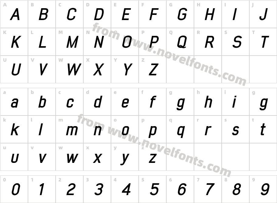 Early Times Bold Italic DemoCharacter Map