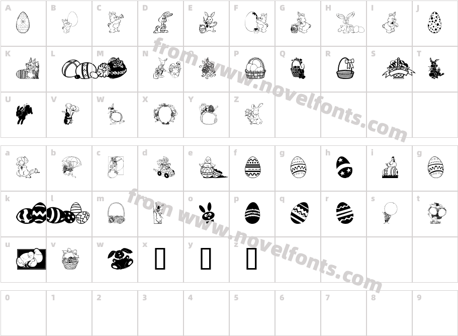 Easter artCharacter Map