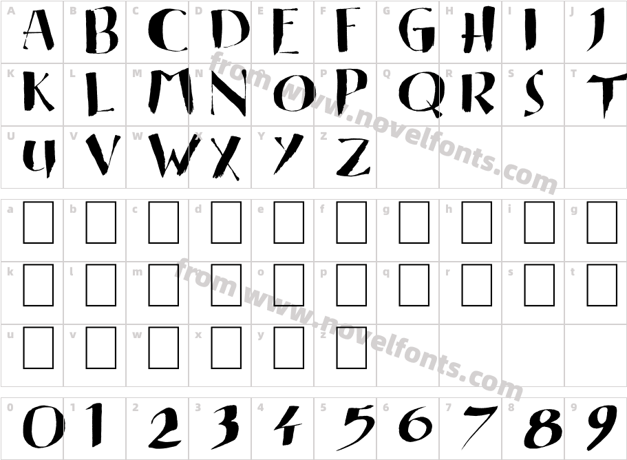 Eastern BrushCharacter Map