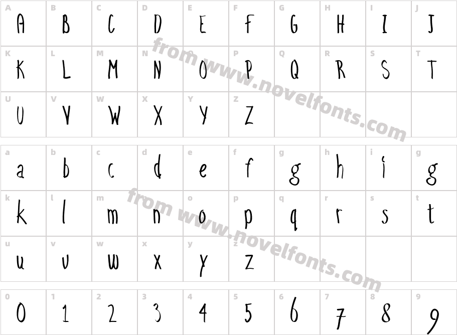 Easy GoingRegularCharacter Map