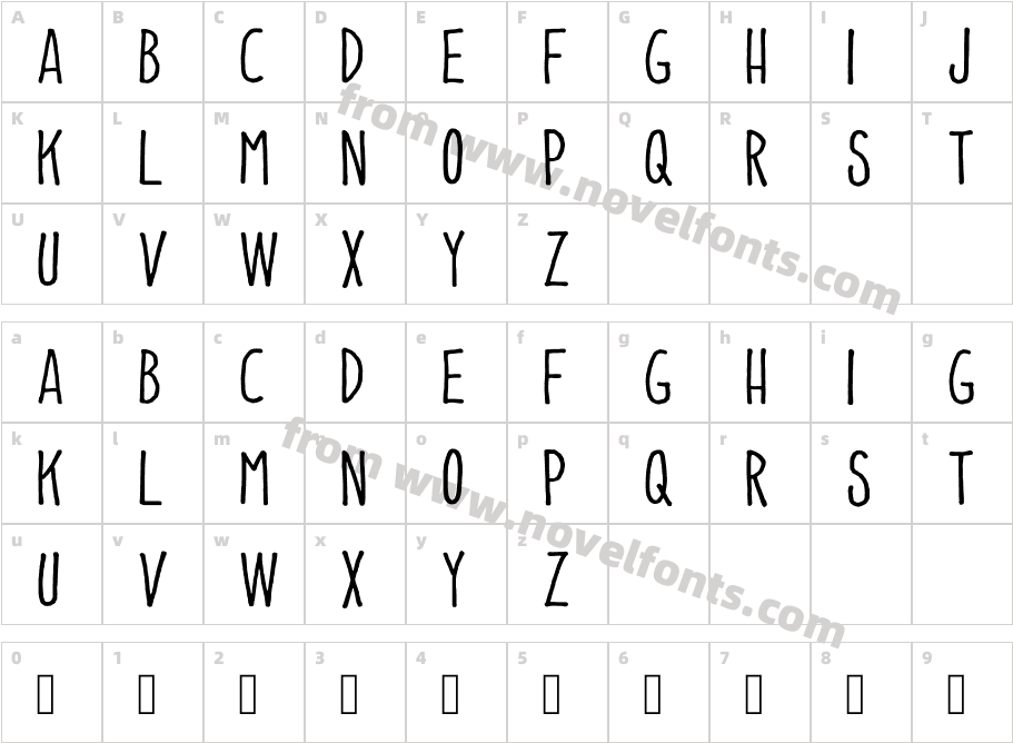 Easy Print RegularCharacter Map