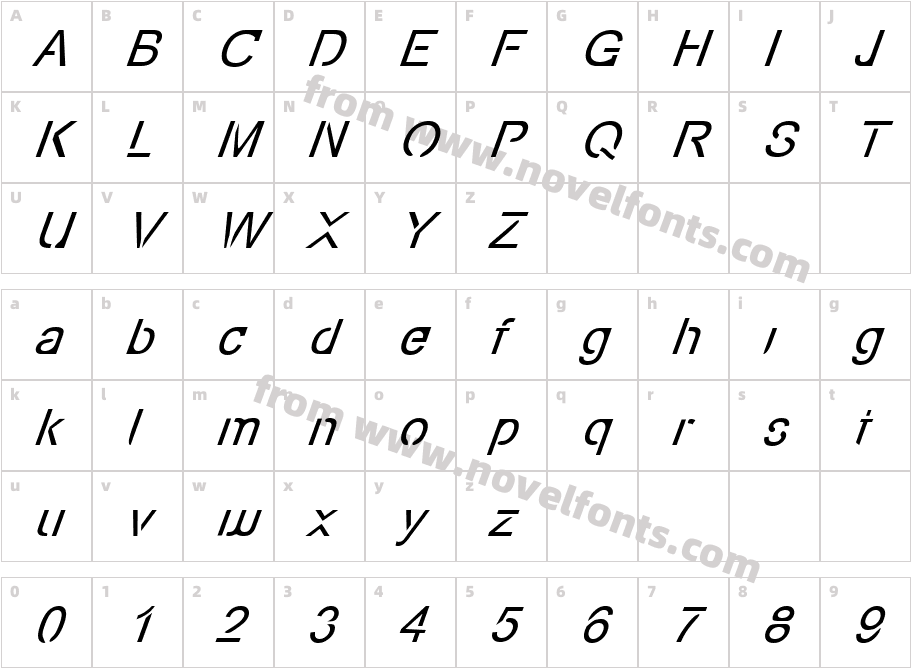 Eco-Files ItalicCharacter Map