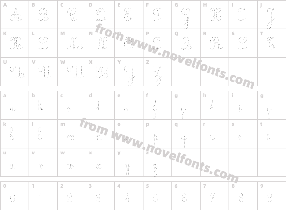 Ecolier_pointillésCharacter Map