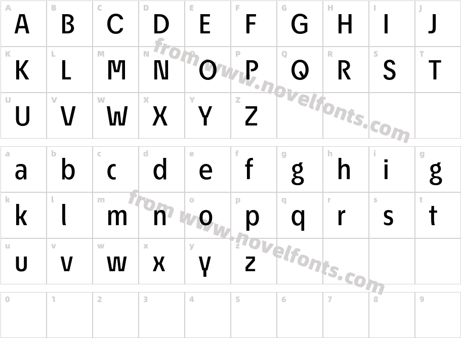 EconoSansRed-65MediumCharacter Map