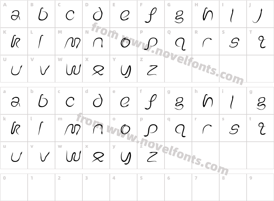 EdenDisplay ItalicCharacter Map