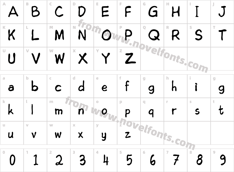 Edoms Handwritting NormalCharacter Map