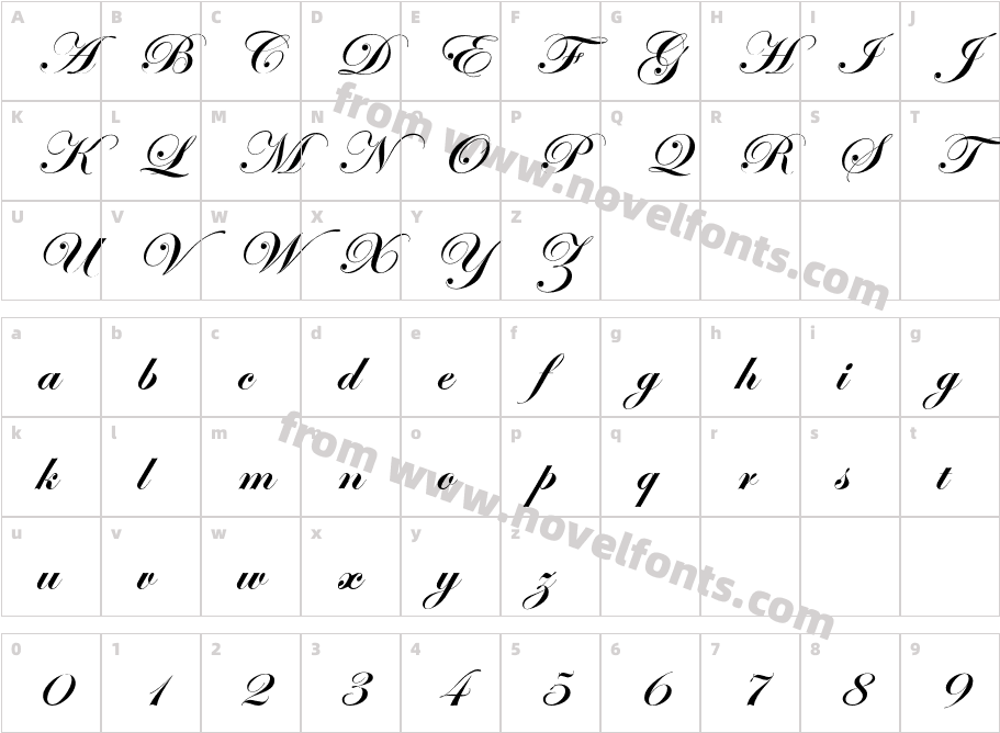 EdwardianScrITC-BoldAlteCharacter Map