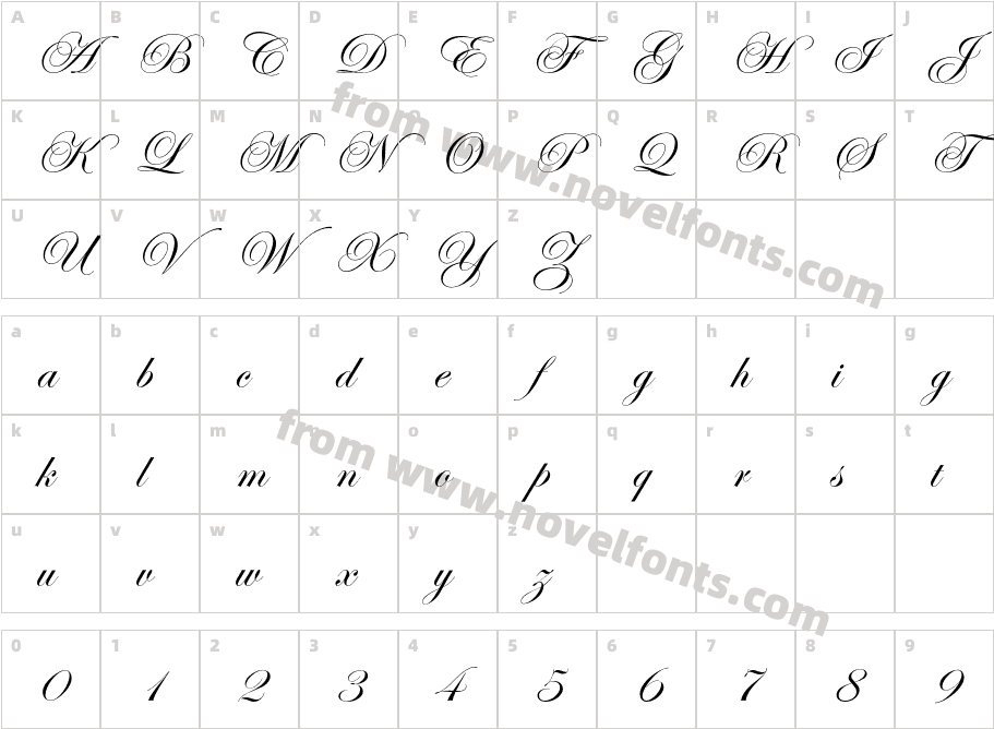 EdwardianScriptITCStd-RegularCharacter Map