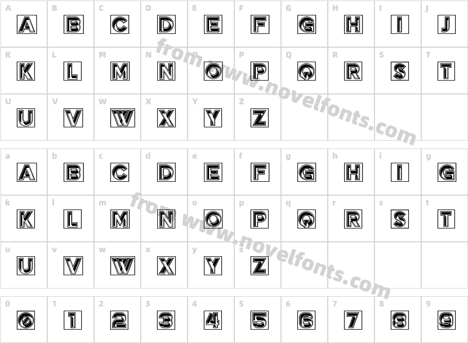 Effect Capitals RegularCharacter Map