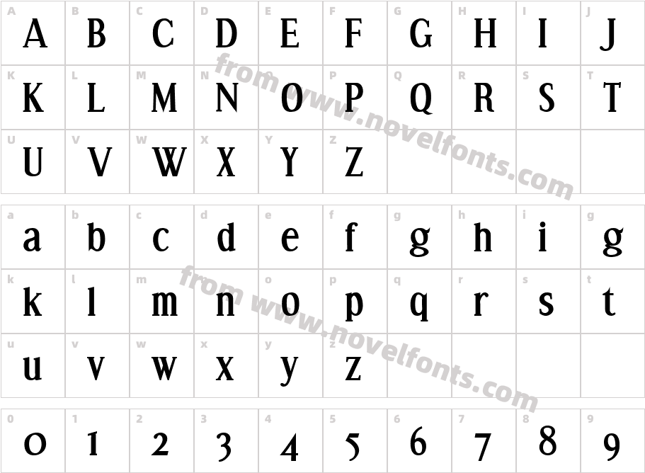 Effloresce BoldCharacter Map