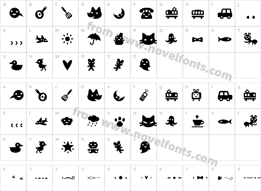 EfonCharacter Map