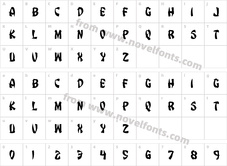 Egg Roll TitleCharacter Map