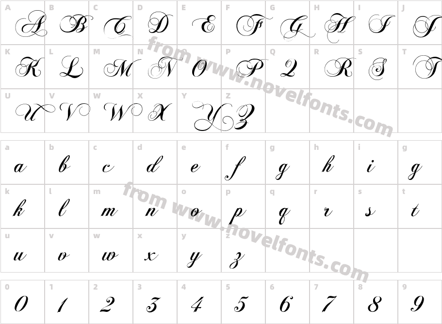 Chopin ScriptCharacter Map