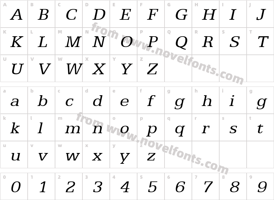 Eggo Wide ItalicCharacter Map