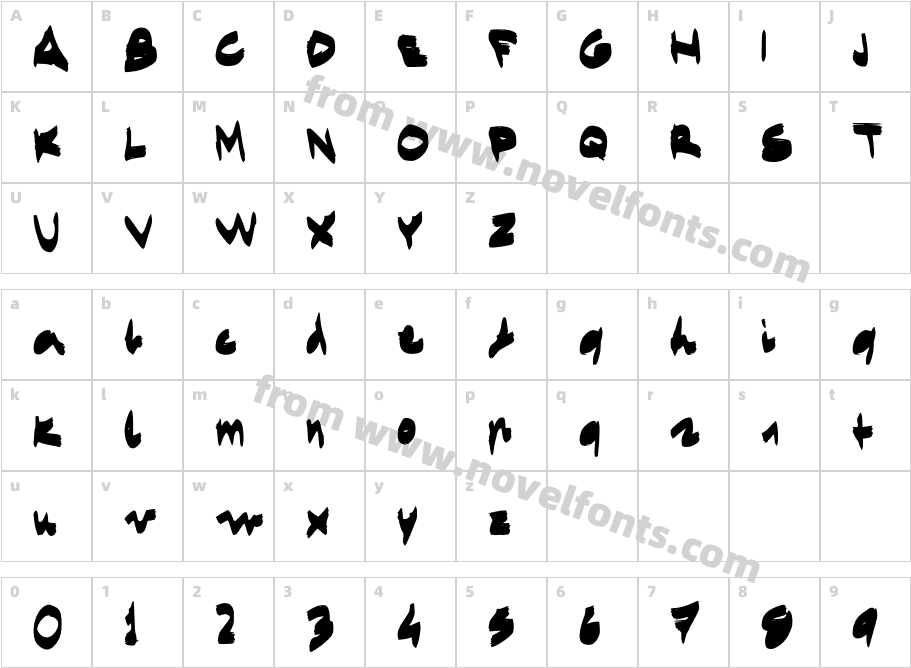 EgidoValMarkerFont RegularCharacter Map