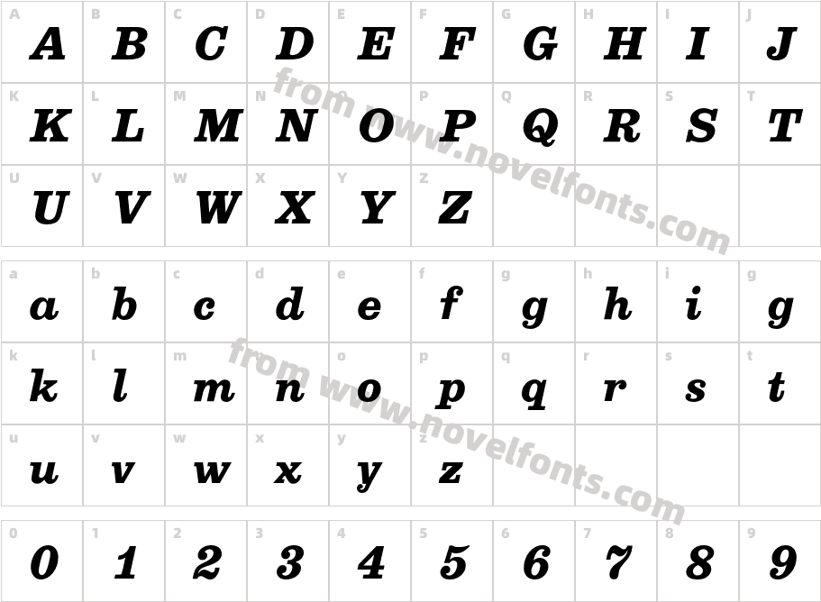 Egizio-BldItlCharacter Map