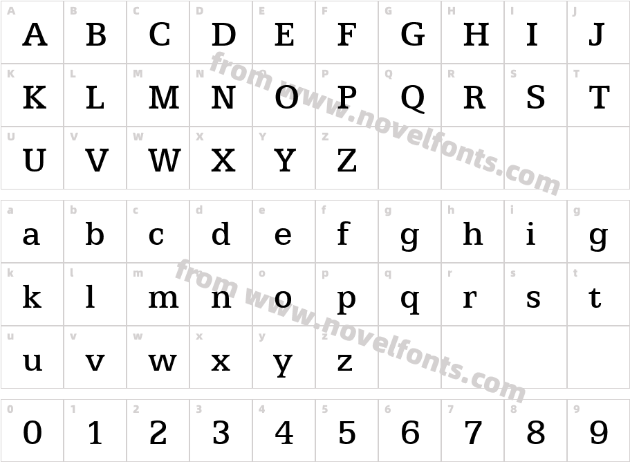 Egyptian 505 Medium BTCharacter Map