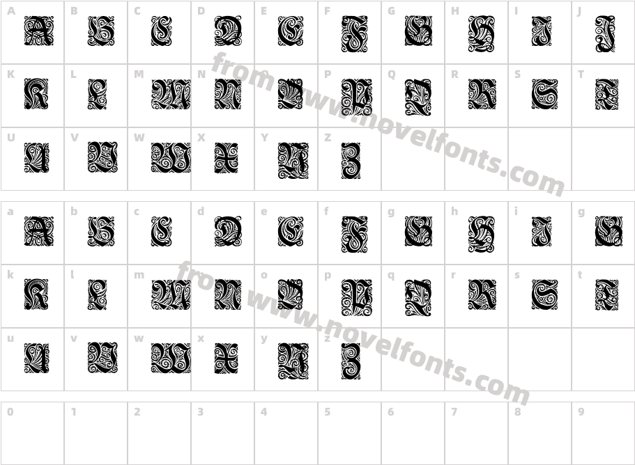 Ehmcke-Fraktur InitialenCharacter Map