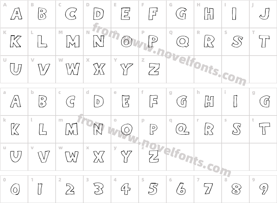 Eighty Percent Caps OutlineCharacter Map