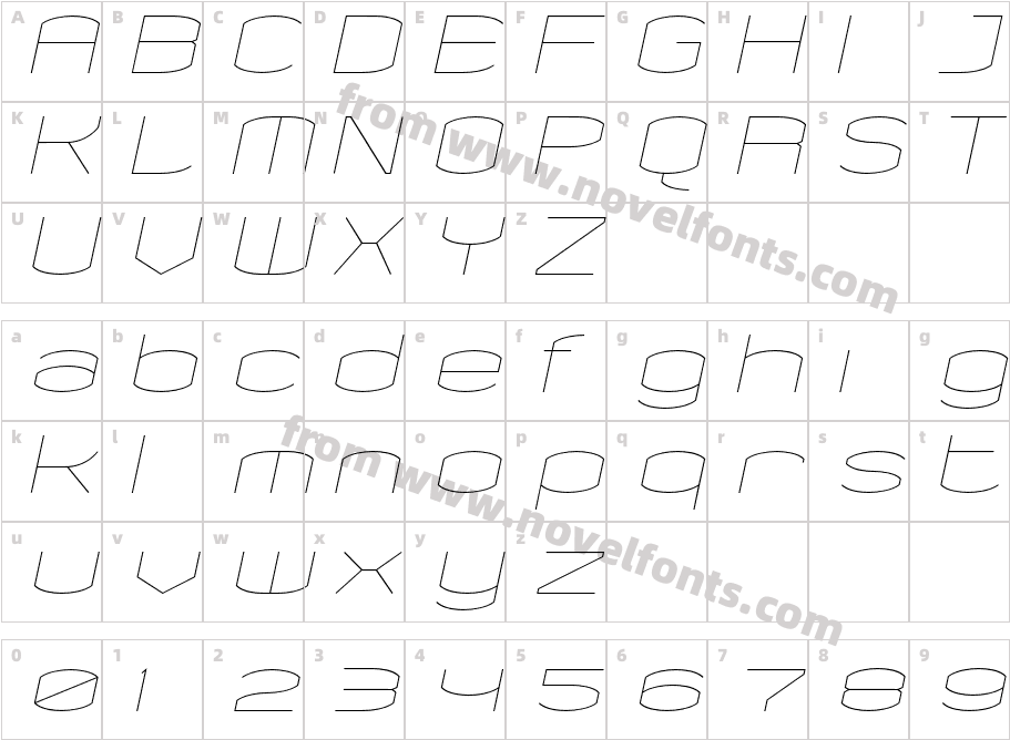 Chord-FineItalicCharacter Map