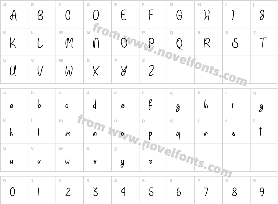 Einhorn SchriftCharacter Map