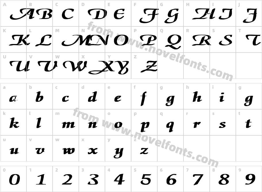 ElGar Ex BoldCharacter Map